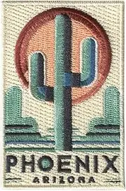 Vagabond Heart Phoenix Patch - Phoenix Arizona Iron On Travel Badge - Saguaro Cactus Souvenir