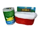 2 Piece Bark Box Dog Toy Beer Cooler Fetch A Cold One Plush Squeak Medium Large