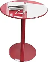 Round Coffee Table with Metal Base, 24.4"/ 28.3" Counter Height Bistro Table, Small Nightstand Sofa Table Living Room Tables, High Top Table Drink Table End Side Table(40x72cm)