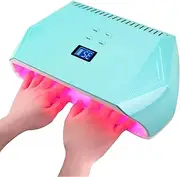 128W Rechargeable UV Led Nail Lamp, Professional Nail Dryer UV Light Nail lamp for Gel Nails with Automatic Sensor/4 Timer Setting, Cordless Nail Dryer