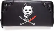 [Rock Rebel] Halloween Michael Myers Crossed Knives Zip Around Wallet