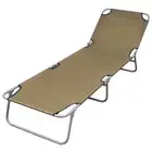 vidaXL Foldable Sunlounger with Adjustable Backrest Taupe HEE