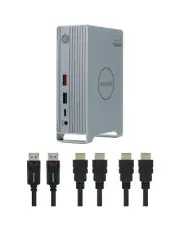 VisionTek VT7100 Triple Display 4K USB-C Docking Station & Cable Bundle - 100...