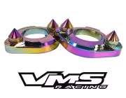 2 NEO CHROME VMS RACING SPIKED STRUT TOWER SUPPORT BRACES 96-00 HONDA CIVIC EK (for: Honda Civic)