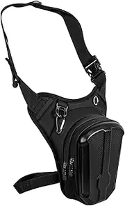 Motorcycle Waist Bag Adjustable Thigh Fanny Pack with Headphone Hole Anti Outdoor Crossbody Sling Bag for Riding Cycling Hiking Climbing