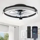 20" Modern Fan Lights Flush Mount LED Ceiling Light kit With Remote APP Control