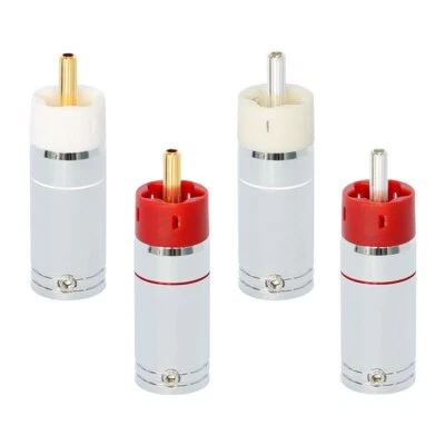 4PCS Silver/Gold Plated Copper RCA Plugs Audio Connectors for HIFI Signal Cables