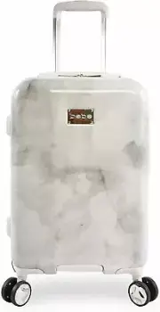 New BEBE Lilah 21" Hard side Carry-on Spinner Luggage Marble Print Gray