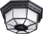 Heath Zenith HZ-4300-BK-B 360-Degree Motion-Activated Octagonal Ceiling Light...