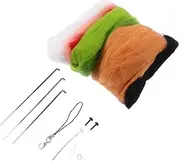 TEHAUX 1 Set Handmade Wool Felt Ornament Kit Complete Felting for Creative Fun for Beginners Adorable Animal Decor Making Materials