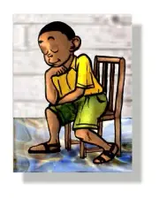 LITTLE THINKER Art Print on Canvas Wall Art By Hase 8"x10" - Ready To Be Frame