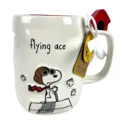 Rae Dunn Flying Ace Coffee Cup Mug Red Baron Snoopy Peanuts 75th Anniversary