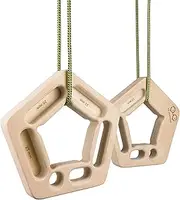 YY Vertical - The Original Penta Climbing Hang Holds in Wood for Rock Climbing, Ideal for Home Training, adapts to Pull up bar, Strengthen Your Fingers