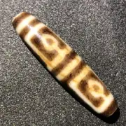 Rare Magical Tibetan Old Agate 4bodhi Totem dZi Bead Amulet14-14.5*60mm