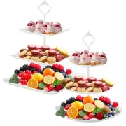 Cupcake Stand 2 Set of 3Tier Dessert Plates Mini Cakes Fruit Candy Display Tower