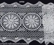 Creative Linens Handmade Crochet Lace Table Runner 14x54" White 100% Cotton