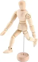 8" Wooden Human Mannequin Figure Model with Stand for Table Display,Manikin Painting Drawing,Art Sketch Movable Limbs,Flexible Fully Jointed