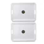 2x Lemon & Lime Melamine Tray w/ Handles Large 50cm Tableware Plating Dishes WHT