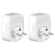 2x Sansai Surge Protected Travel Adapter w/USB-C And USB-A Port AU/Europe Region