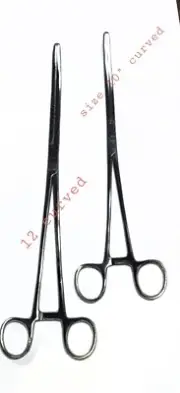 Fly Fishing Tools Pean Forceps Hook Remover Hemostats 10+12 Curved Serrated Jaws