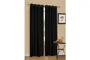 2X Blockout Curtains Blackout Window Curtain Draperies Pair Eyelet for Bedroom 132*160cm Black