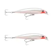 2x Rapala 14cm Saltwater X Rap Jerkbait Fishing Lures - Glass Ghost