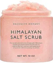 Himalayan Salt Body Scrub - All Natural Cleansing Exfoliator With Sweet Almond Oil Promoting Radiant Skin - Brooklyn Botany -10 oz