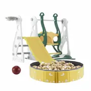 5 in 1 Slide Swing Set Kids Ladder Steps Climber Basketball Hoop Ball Pool Playground Activity Centre Toy Indoor Outdoor Playset