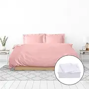 Royal Comfort Bedding Set 1000TC, 50% Bamboo 50% Cotton, 1 x Quilt Cover, 1 x Flat Sheet, 1 x Fitted Sheet, 4 Pillowcases (7Pcs, King, Blush)