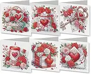 Diamond Painting Cards 6 Packs Heart Diamond Painting Cards with Envelope Set DIY Animal Diamond Art Greeting Card Rinestone Embroidery Art Kit for Friends Family Lovers