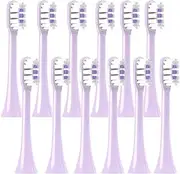 NWHEJIRM 12 PCS Replacement Brush Heads, Compatible For SOOCAS X3/X3U/X5 Soft Colorful Toothbrush Clean Brush Vacuum Bristle Nozzles(12Purple)
