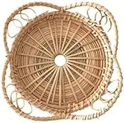 JSEIAJB Tray Petal Shape Food Fruit Bread Breakfast Hand-Woven Tea Desserts