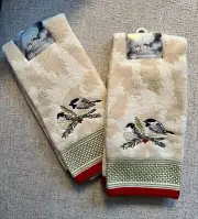 Kohls St. Nicholas Square Set Of Two Holiday Chickadee Fingertip Towels