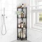 Corner Shower Caddy Standing 4 Tier Rustproof Metal Shower Organizer with Soa...