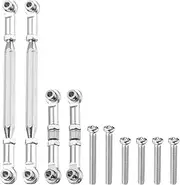 uxcell 2 Sets Adjustable Turnbuckles Camber Link Linkages Aluminum Alloy Upgrade Parts RC Car Steering Pull Rod Servo Linkages Tie Rod for MN 1:12 D90 RC Car Crawler,Silver