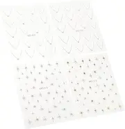 OSOLADY 4pcs French Manicure Star Rhinestone Nail Stickers DIY French Tip Manicure Decoration Supplies Accessories for Women Girls