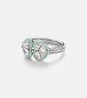 [Kamyen] Kamyen 18kt white gold and enamel ring with diamonds I silver