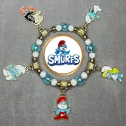 SMURFS Handmade Gold Thin Spring Charm Bracelet/Jewelry Smurf Gift/Gifts ✨ NEW