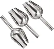 CATIEBYE Set of 3 Stainless Ice Scoops Grain Shovel for Rice Flour Metal Scoop for Ice Cubes Candy Nuts Perfect for Parties Home