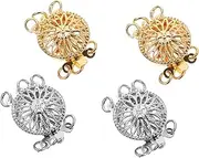 BESPORTBLE Optimistic Sunflower Style Bracelet Clasp for Multi-Strand Pearl Jewelry 4 Pack