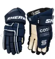 Sherwood Code Encrypt 1 Hockey Player Gloves - Black & Navy 13", 14", 15"