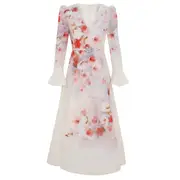 [ZIMMERMANN] Crush Frill Sleeved Midi Dress
