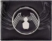 [Eddie Brock] Venom Silver Spider Badge Black ID & Card Bi-Fold Wallet