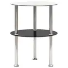 NNEVL 2-Tier Side Table Transparent & Black 38 cm Tempered Glass
