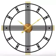 Large Decorative Wall Clock - 45 cm - Black & Gold Design by ROOM TIDE