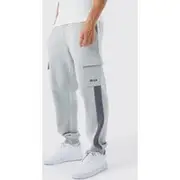 Mens Grey Marl Man Cargo Pocket Jogger