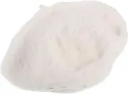 [COLLBATH] Feminine Bow Design Beret Cap Women's Painters Hat French Beret Hat Warm Imitation Wool White
