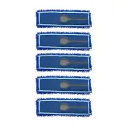 NNEAGS 5X 100x22 Blue Microfiber Flat Mop Floor Cleaning Pads Rotating Dust Remo
