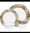 2 NEW Sets Corelle WOODLAND LEAVES Camo 16 piece each Plates Bowls Mugs Corning