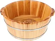 Happyyami Foot Bath soak Foot Baths feet Soaking tub Foot Soaking tub Foot Washing Bucket Foot Bath Bucket Wood Foot Basin Home Foot wash Bucket Foot Bath Basin Pedicure Wooden Bathtub